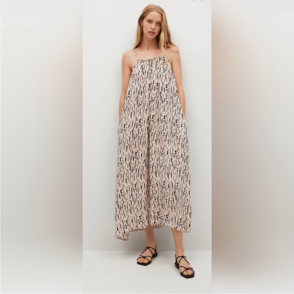 Mango Maxi Print Viscose  Dress Designed in Barcelona - Size 12 - NWT